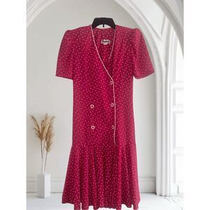 ✨Juniors Vintage Pink Roses Ruffle Mini Sz 9-10 Dress✨